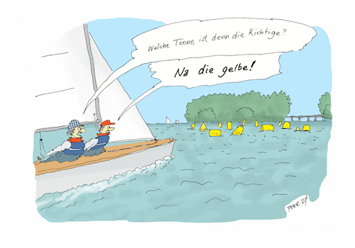 Cartoon: Die gelbe Tonne (medium) by darkplanet tagged segler,sailor,regatta,wasser,water,boot,boat,segler,sailor,regatta,wasser,water,boot,boat