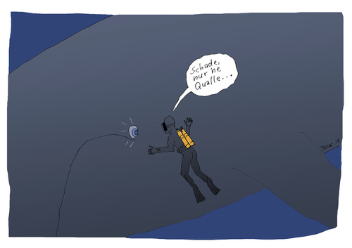 Cartoon: Die Qualle (medium) by darkplanet tagged qualle,blauwal