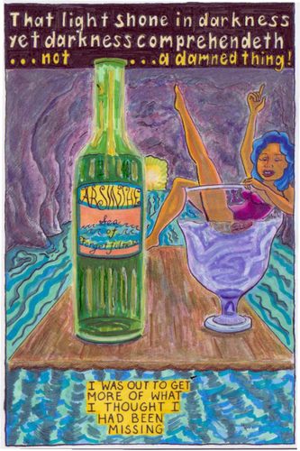 Cartoon: Visual Purple (medium) by Tzod Earf tagged visual,purple,dark,current,absinthe,okinawa,japan,bc,street,kadena,air,base,bar,fly