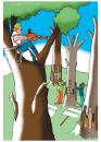Cartoon: Tree Cutters (small) by Clive Collins tagged nature climate greenpeace