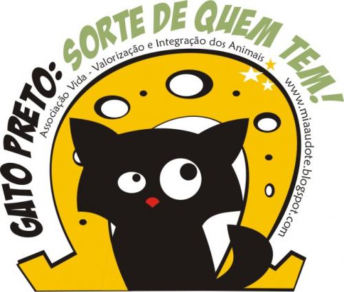 Cartoon: black cat is lucky (medium) by Miaaudote tagged cat,black,kitty,miaaudote,palmas,tocantins,brasil,pet,gato,vira,lata,adote,adocao,animals
