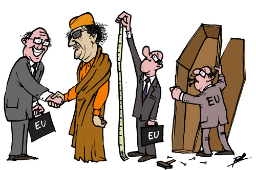 Cartoon: Gadhafi and the EU (medium) by Ballner tagged gadhafi,eu