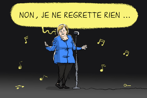 Cartoon: Merkel meldet sich zurück (medium) by leopold maurer tagged merkel,kanzlerin,altkanzlerin,öffentlich,auftritt,berliner,ensemble,interview,russland,politik,bereut,nichts,entschuldigung,piaf,leopold,maurer,karikatur,cartoon,merkel,kanzlerin,altkanzlerin,öffentlich,auftritt,berliner,ensemble,interview,russland,politik,bereut,nichts,entschuldigung,piaf,leopold,maurer,karikatur,cartoon