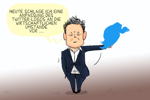 Cartoon: Musk und Twitter (medium) by leopold maurer tagged musk,elon,tesla,twitter,pleite,mitarbeiter,kuendigung,kuendigungswelle,werbung,abo,haken,zweiter,social,media,wirtschaft,lage,inflation,abschwung,logo,geier,pleitegeier,leopold,maurer,cartoon,karikatur,musk,elon,tesla,twitter,pleite,mitarbeiter,kuendigung,kuendigungswelle,werbung,abo,haken,zweiter,social,media,wirtschaft,lage,inflation,abschwung,logo,geier,pleitegeier,leopold,maurer,cartoon,karikatur