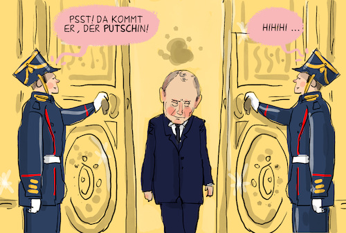 Cartoon: Putins Macht angekratzt (medium) by leopold maurer tagged putin,russland,putch,wagner,soeldner,soldaten,macht,system,angeschlagen,prigoschin,belarus,gedemuetigt,krieg,ukraine,westen,osten,moskau,marsch,risse,leopold,maurer,cartoon,karikatur,putin,russland,putch,wagner,soeldner,soldaten,macht,system,angeschlagen,prigoschin,belarus,gedemuetigt,krieg,ukraine,westen,osten,moskau,marsch,risse,leopold,maurer,cartoon,karikatur