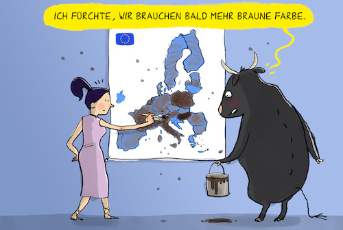 Cartoon: Rechtsruck EU geht weiter (medium) by leopold maurer tagged eu,österreich,rechts,rechtsextrem,parteien,regierungen,ungarn,italien,rumänien,niederlande,faschisten,neonazis,rechtsruck,meloni,le,pen,kickl,volkskanzler,afd,deutschland,rechtspopulismus,union,leopold,maurer,karikatur,cartoon,eu,österreich,rechts,rechtsextrem,parteien,regierungen,ungarn,italien,rumänien,niederlande,faschisten,neonazis,rechtsruck,meloni,le,pen,kickl,volkskanzler,afd,deutschland,rechtspopulismus,union,leopold,maurer,karikatur,cartoon