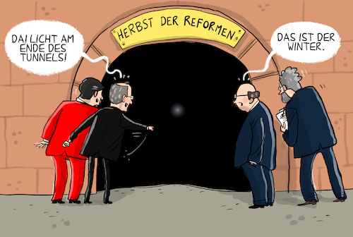 Cartoon: Regierung rechnet mit Wachstum (medium) by leopold maurer tagged regierung,deutschland,koalition,tunnel,2026,infrastruktur,verteidigung,ausgaben,zuschüsse,experten,industrie,einbruch,herbst,reformen,leopold,maurer,licht,winter,cartoon,karikatur,regierung,deutschland,koalition,tunnel,2026,infrastruktur,verteidigung,ausgaben,zuschüsse,experten,industrie,einbruch,herbst,reformen,leopold,maurer,licht,winter,cartoon,karikatur