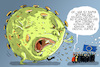 Cartoon: EU Gipfel (small) by leopold maurer tagged eu,gipfel,verhandlungen,abschluss,klimaziel,haushalt,aufbaufond,corona,bedrohung,gemeinsam,stärker,virus,monster