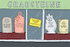 Cartoon: Grabsteine für Ungeimpfte (small) by leopold maurer tagged corona,covid,pandemie,impfung,impfverweigerer,ungeimpft,intensivstation,tod