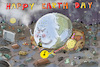 Cartoon: Happy Earth Day (small) by leopold maurer tagged earth,day,klimawandel,umweltverschmutzung,plastik,meere,trockenheit,meeresspiegel,muell,menschengemacht,wetter,katastrophen,ueberschwemmungen,resourcen,ausbeutung,erschoepfung,natur,mensch,mond,erde,leopold,maurer,cartoon,karikatur