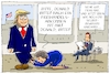 Cartoon: may und trump (small) by leopold maurer tagged may trump usa freihandelsabkommen gespräche staatsbesuch probe bettelei premierministerin präsident grossbritannien
