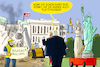 Cartoon: Trumps goldener Ballsaal (small) by leopold maurer tagged trump,weisses,haus,abbrucharbeiten,prunk,gold,ballsaal,justitis,freiheitsstatue,demokratie,justiz,autokratie,no,kings,diktator,präsident,donald,abbruch,leopold,maurer,cartoon,karikatur