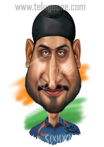 Cartoon: Harbhajan Singh (medium) by jagdishbhawsar tagged cricket,singh,harbhajan