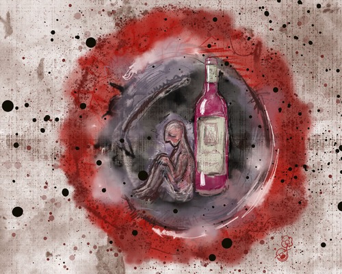 Cartoon: Tears and Wine (medium) by Mineds tagged tears,and,wine