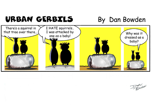 Cartoon: Urban gerbils. Squirrels (medium) by Danno tagged comic,cartoon,strips,traditional,funny,panel,humor,gerbil,squirrel