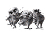 Cartoon: Crazy Owls - Verrückte Eulen (small) by Stefan Kahlhammer tagged eule,eulen,ironie,ironical,art,kahlhammer,owls,owl,kauz,tusche,fogey