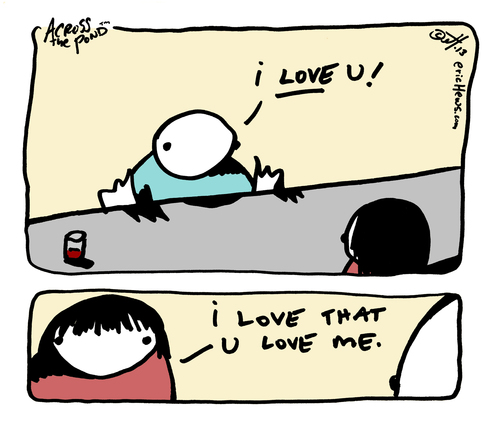 Cartoon: i love u (medium) by ericHews tagged love,reciprocate
