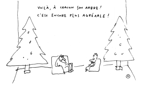 Cartoon: A chacun son arbre (medium) by Kamagurka tagged noel,arbre,de