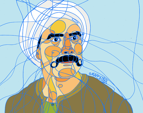 Cartoon: Ahmad Makki (medium) by omar seddek mostafa tagged ahmad,makki