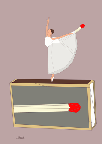 Cartoon: ballet dancer (medium) by omar seddek mostafa tagged ballet,dancer