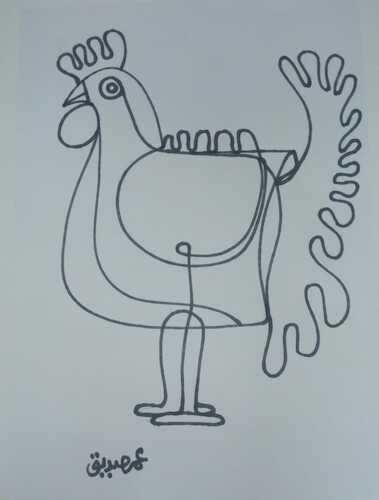 Cartoon: chicken (medium) by omar seddek mostafa tagged chicken,intertwined,lines