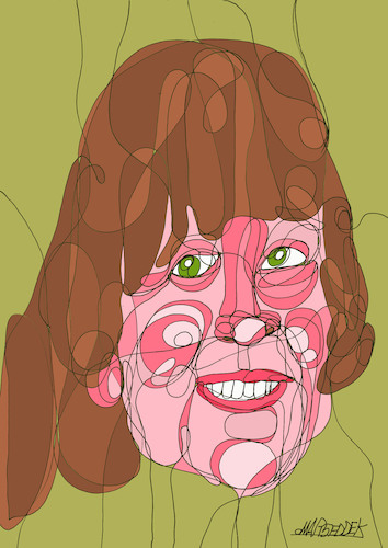 Cartoon: Evelyn Bouret (medium) by omar seddek mostafa tagged evelyn,bouret