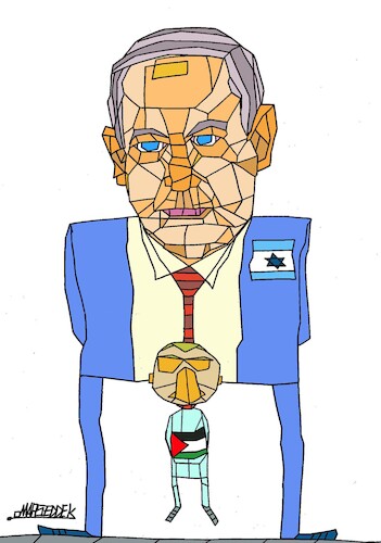Cartoon: Netanyahu (medium) by omar seddek mostafa tagged netanyahu