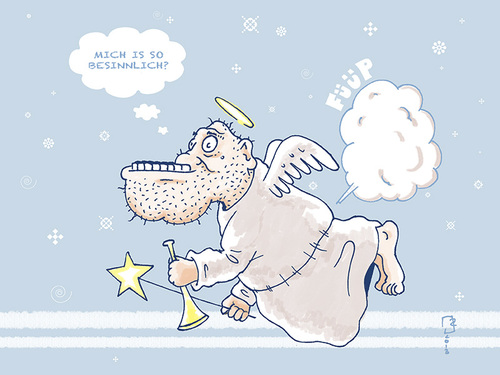 Cartoon: olle Männer 50 (medium) by cosmo9 tagged weihnachten,engel,besinnlichkeit