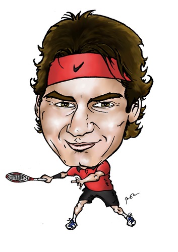 Cartoon: Roger Federer (medium) by Perics tagged caricature,tennis,federer,roger,atp,tour