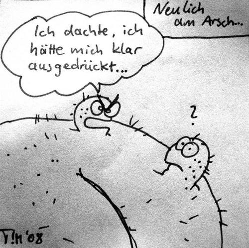 Cartoon: neulich am Arsch (medium) by timfuzius tagged pickel,arsch
