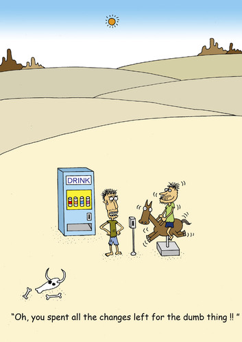 Cartoon: Desert (medium) by joruju piroshiki tagged desert,drink,vending,machine,coin,change,wüste,automat,durst