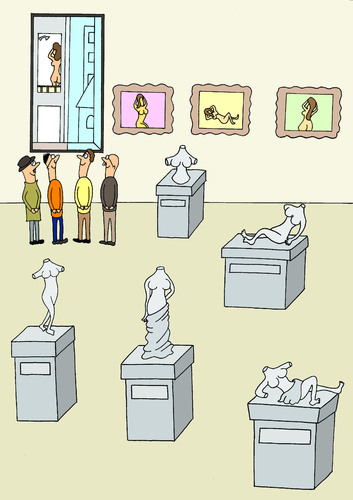 Cartoon: gallery (medium) by joruju piroshiki tagged gallery,nude,woman