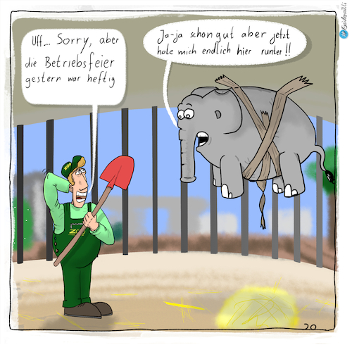 Cartoon: Betriebsfeier (medium) by Grikewilli tagged zoo,elefanten,saufen,feier,party,betriebsfeier,decke,verückte