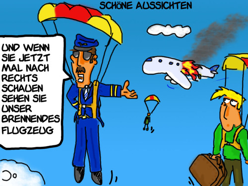 Cartoon: Schöne Aussicht (medium) by Grikewilli tagged pilot,aussicht,fallschirm,himmel,fliegen,flugzeug