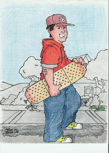 Cartoon: Its all sidewalk (medium) by Mike Spicer tagged mikespicer,cartoonist,caricature,skateboarder,skateboard,funny,colour