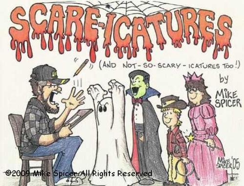 Cartoon: Scaricatures (medium) by Mike Spicer tagged mike,spicer,cartooninst,humour,caricature,kids,halloween,colour
