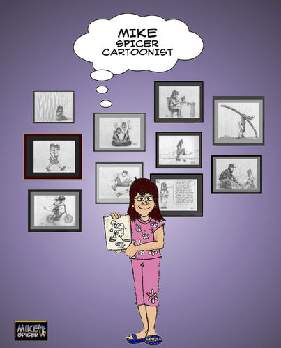 Cartoon: The Gallery (medium) by Mike Spicer tagged mike,spicer,cartoonist,gallery,girl,pictures,collection