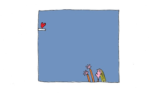 Cartoon: Looking For Love (medium) by Kerina Strevens tagged reach,heart,love