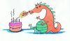 Cartoon: Do It Yourself! (small) by Kerina Strevens tagged birthday,dragon,cake,flame,fire,humour,fun,laugh