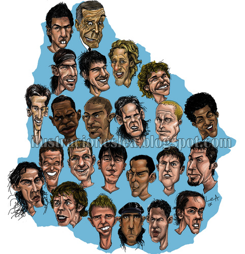 Cartoon: URUGUAYAN SOCCER TEAM (medium) by lea tagged urugayan,soccer,team