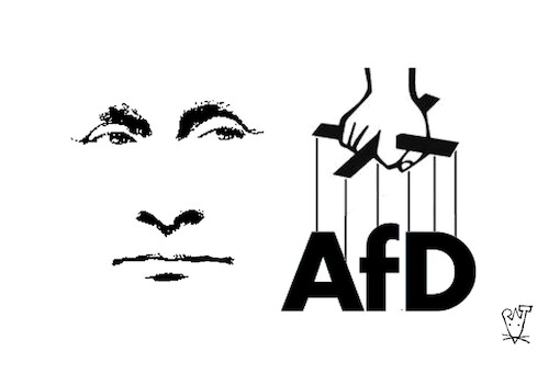 Cartoon: PutinBot AfD ? (medium) by Clemens_Ratte-Polle tagged putin,afd,politik,deutschland,parteien,sabotage,fakenews,putinbot,krieg,erdgas,partei,politiker