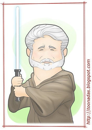 Cartoon: Master George Lucas (medium) by Freelah tagged star,wars,george,lucas