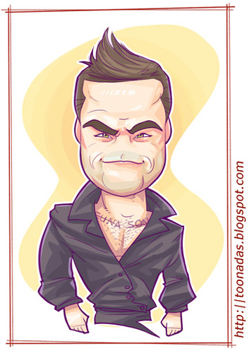 Cartoon: Robbie Williams (medium) by Freelah tagged singer,star,pop,williams,robbie