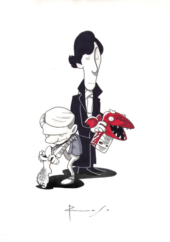 Cartoon: Sherlock (medium) by Babooing tagged show,tv,series,watson,holmes,sherlock,cartoon,infantil,juvenil