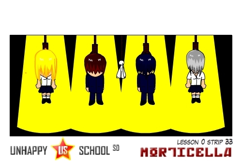 Cartoon: US lesson 0 Strip 33 (medium) by morticella tagged uslesson0,unhappy,school,morticella,manga