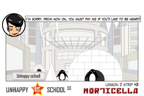 Cartoon: US lesson 0 Strip 43 (medium) by morticella tagged uslesson0,unhappy,school,morticella,manga