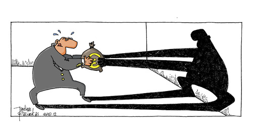 Cartoon: man vs. shadow (medium) by Justinas tagged shadow,conflict,schatten,konflikt