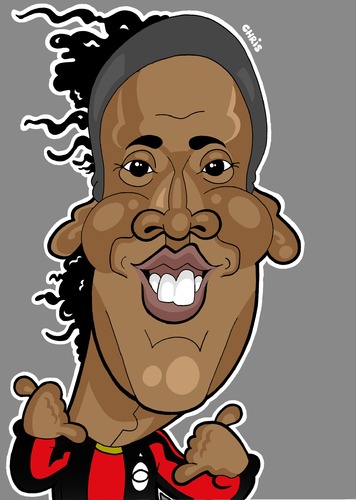 Cartoon: Ronaldinho AC Milan (medium) by Ca11an tagged ronaldinho,caricature