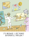Cartoon: I SEE Things Differently! (small) by David_Bromley tagged art,studio,wife,marriage,paintings