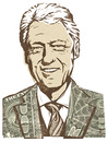 Cartoon: Bill Clinton (small) by Jan Rieckhoff tagged bill,clinton,ex,präsident,usa,amnerika,ruhestand,ruheständler,rentner,redner,sprecher,reden,halten,verdienst,nebenverdienst,geld,dollar,millionen,veranstaltungen,einladungen,karikatur,satire,jan,rieckhoff